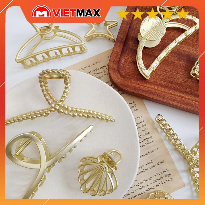 Kẹp Tóc Kim Loại Vàng Thời Trang Hàn Quốc Cho Nữ