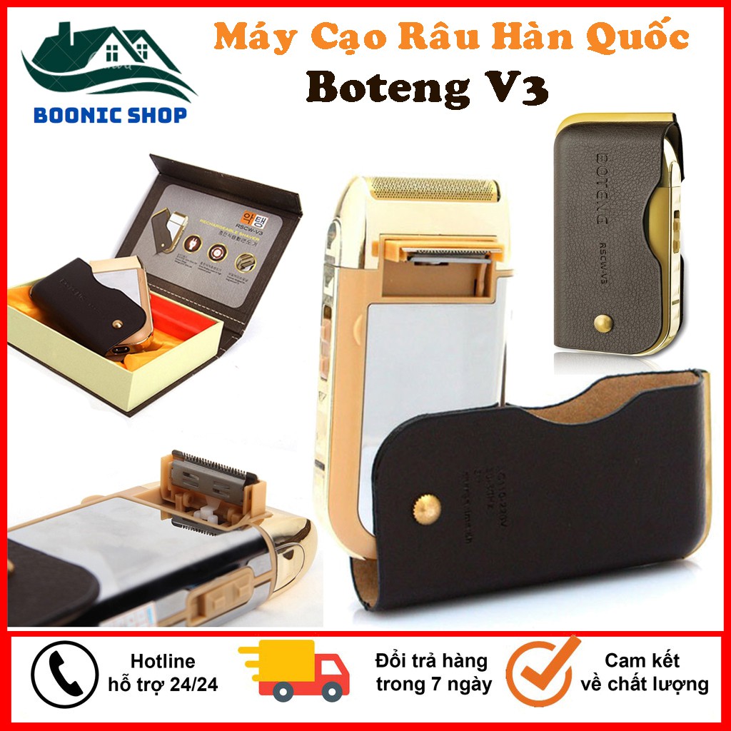 Máy Cạo Râu Boteng V3 Loại Gold 2 Lưỡi Cạo 3 Trong 1 - Máy Cạo Râu Hàn Quốc, Mòn Qùa Tặng Ý Nghĩa Cho Người Thân