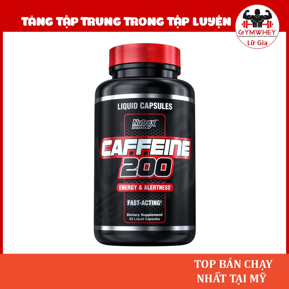 Viên Uống Nutrex Caffeine 200mg Giúp Tăng Tập Trung Tỉnh Táo (60 Viên) - Từ Mỹ