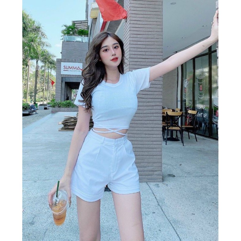 Áo croptop đan dây