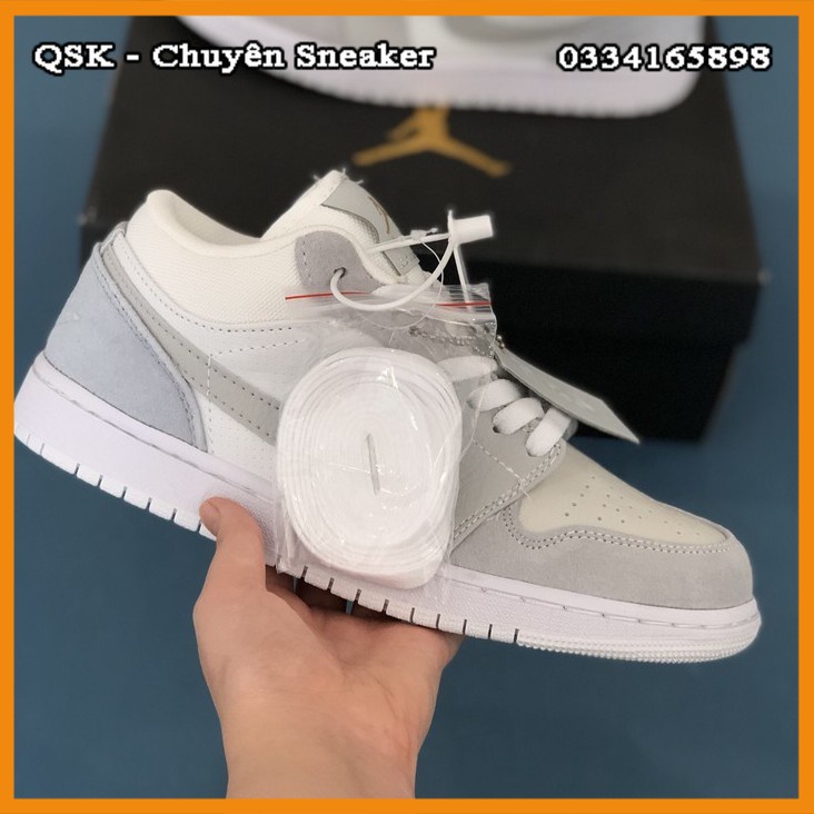 ( Xả ) Giày Sneaker Jordan Paris JD1 Cổ Thấp Gót Xanh, Giày thể thao nữ jordan low Thấp Cổ Nam Nữ Full Box