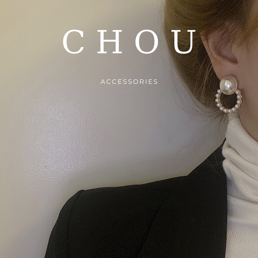 Bông Tai Đính Ngọc Vòng Tròn | CHOU ACCESSORIES |