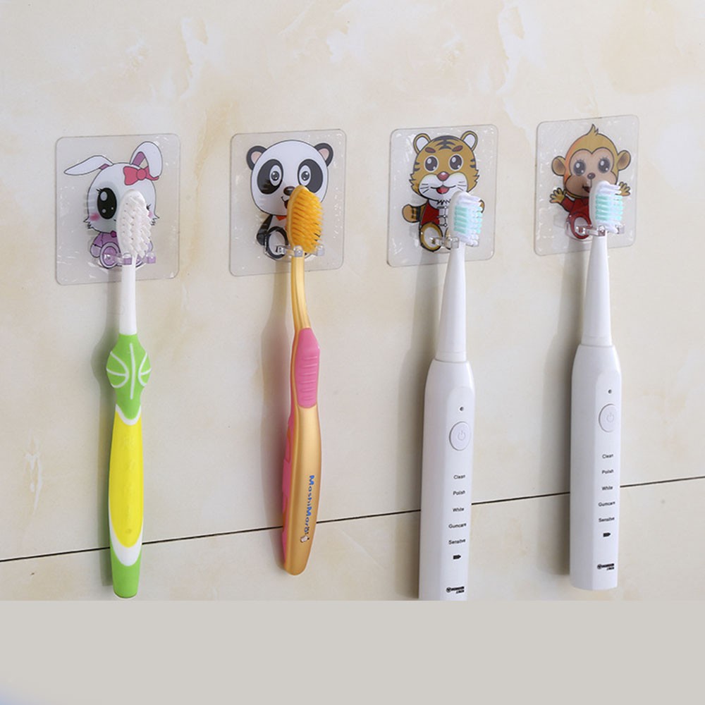 Transparent Cartoon Bathroom Organizer Strong Self-adhesive Holder Sticky Hook