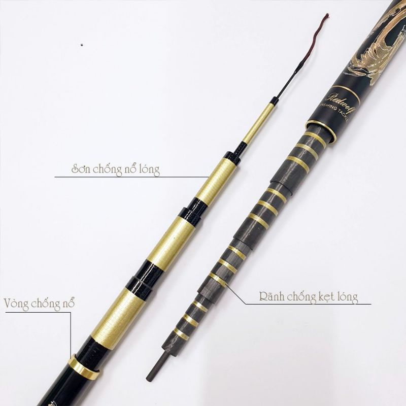 Cần câu đơn, câu đài, câu tay tiểu ngư vương 5H và 8H tặng ngọn, phao, trục - Mika fishing