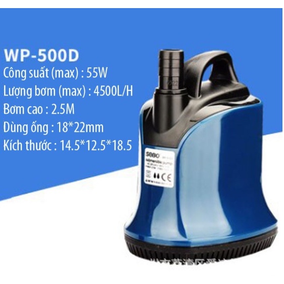 Máy bơm chìm bể cá mini  SOBO  & XGP Hút Cặn Đáy Siêu Êm, Tiết Kiệm Điện
