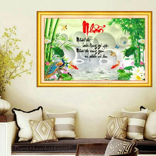 Tranh đính đá chữ nhẫn VS215 - tự đính