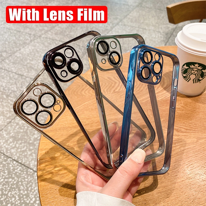 Ốp Điện Thoại Mềm Chống Sốc Bảo Vệ Ống Kính Máy Ảnh Cho iPhone 14 13 12 11 Pro Max Mini XS XR X 8 7 Plus