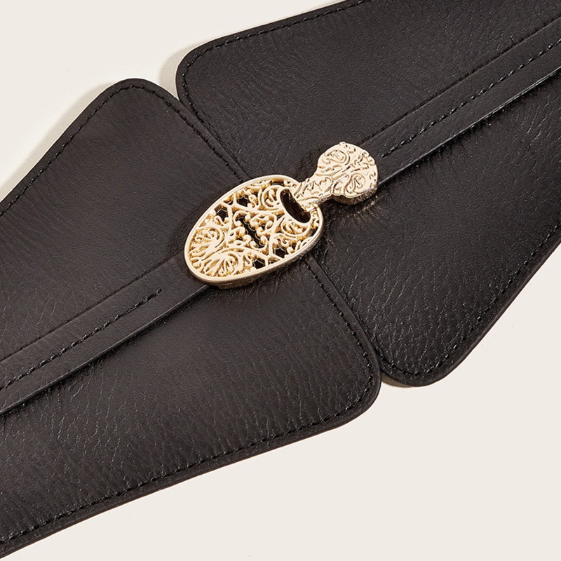 Thắt Lưng Giả Da Bản Rộng Co Giãn Họa Tiết Hình Học Hợp Thời Trang Cho Nữ