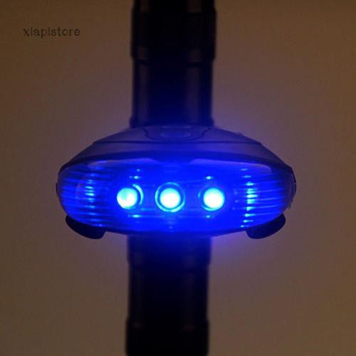 Đèn LED cảnh báo an toàn 2 laze + 5 bóng LED cho xe đạp