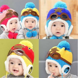 Mũ Len Lông Cừu Phi Công Cho Bé Trai Bé Gái