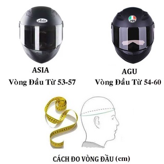 Mũ bảo hiểm fullface agu chính hãng - bh 12 tháng tặng túi đựng mũ - ảnh sản phẩm 5