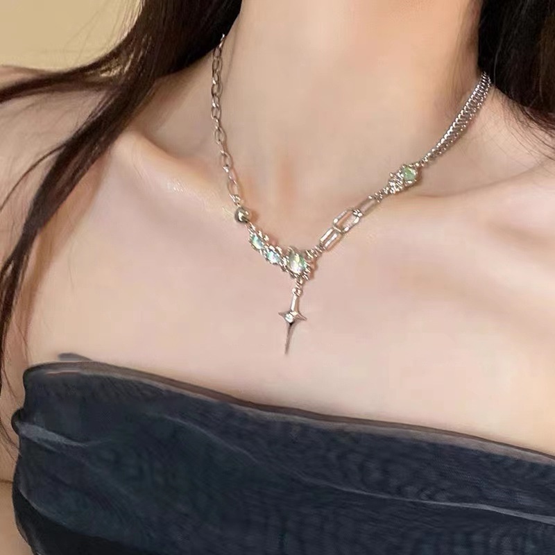 Vòng cổ MANYUE mặt đính đá thời trang sang trọng dành cho nữ