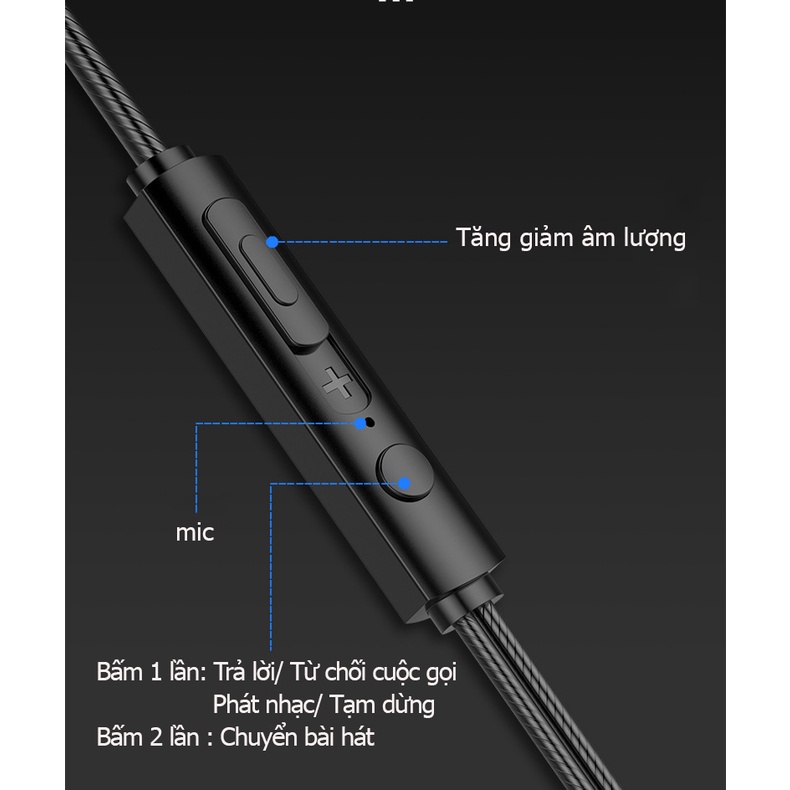 Tai nghe có dây nhét tai dùng cho các máy android có giắc cắm tròn Q21