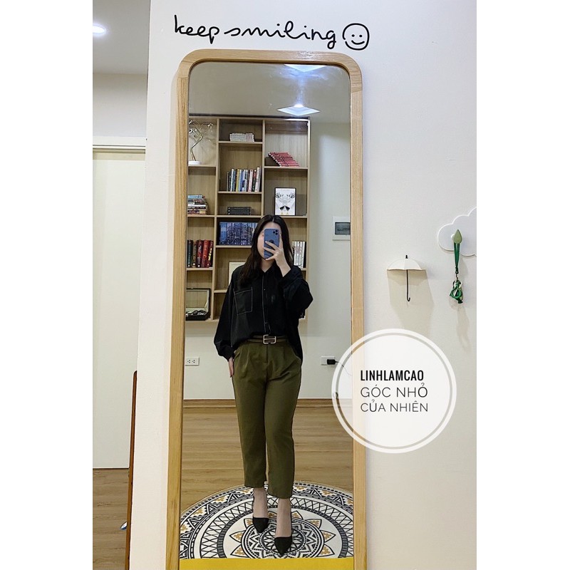 Áo Sơ Mi Form Rộng Viền Chỉ Nổi Lệch Tà Chất Lụa Mịn Như Da Mặt Sau Khi Cà App Ulike (ẢNH THẬT+VIDEO)