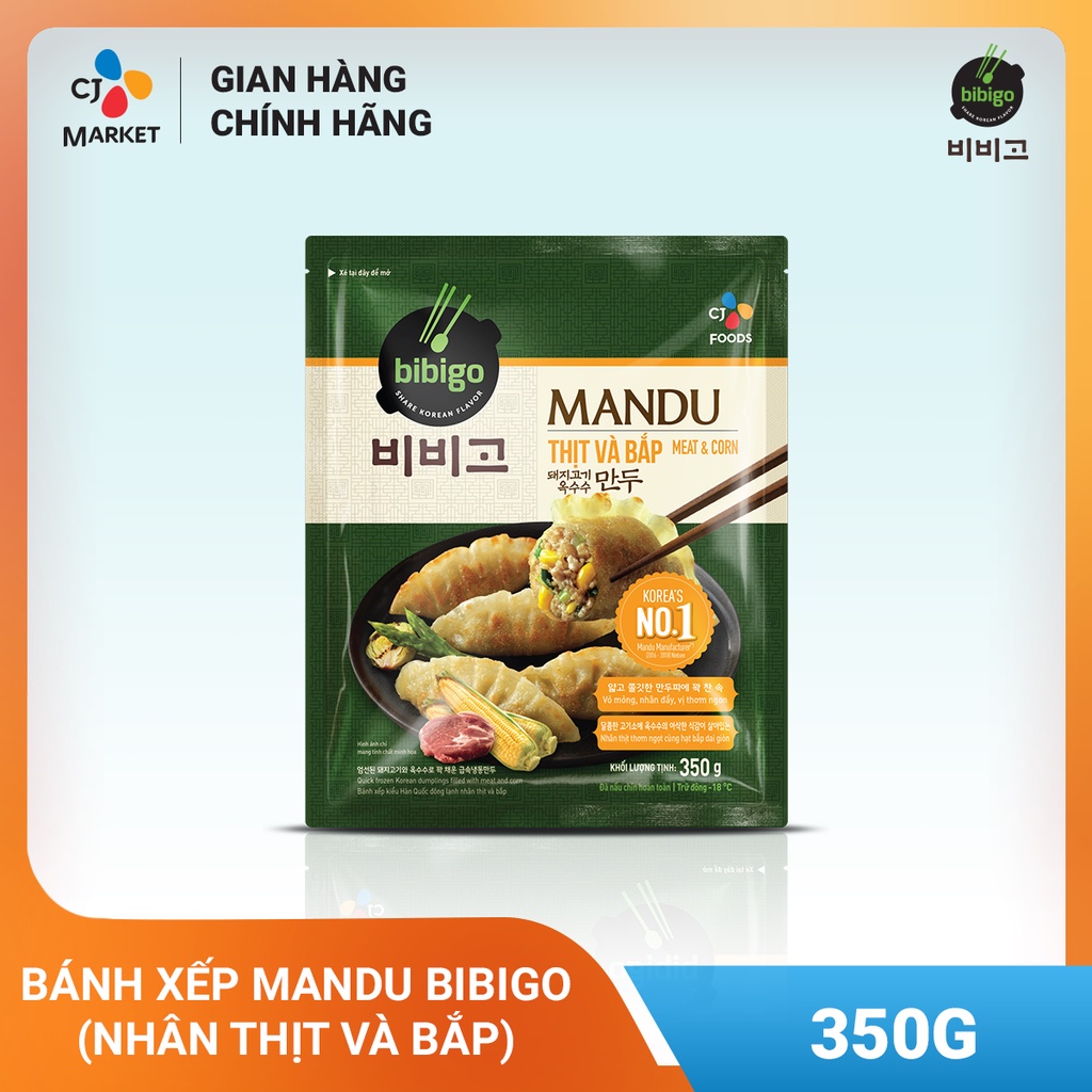 Bánh xếp Mandu Hàn Quốc Bibigo - Mandu nhân Thịt Bắp 350g