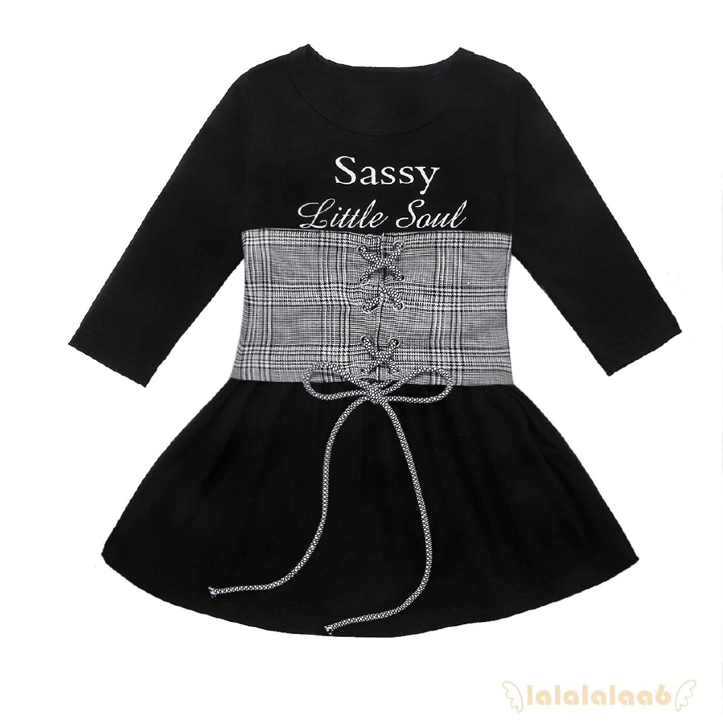 Fashion Baby Girls Sassy Little Soul Dress+Lace Up Vest