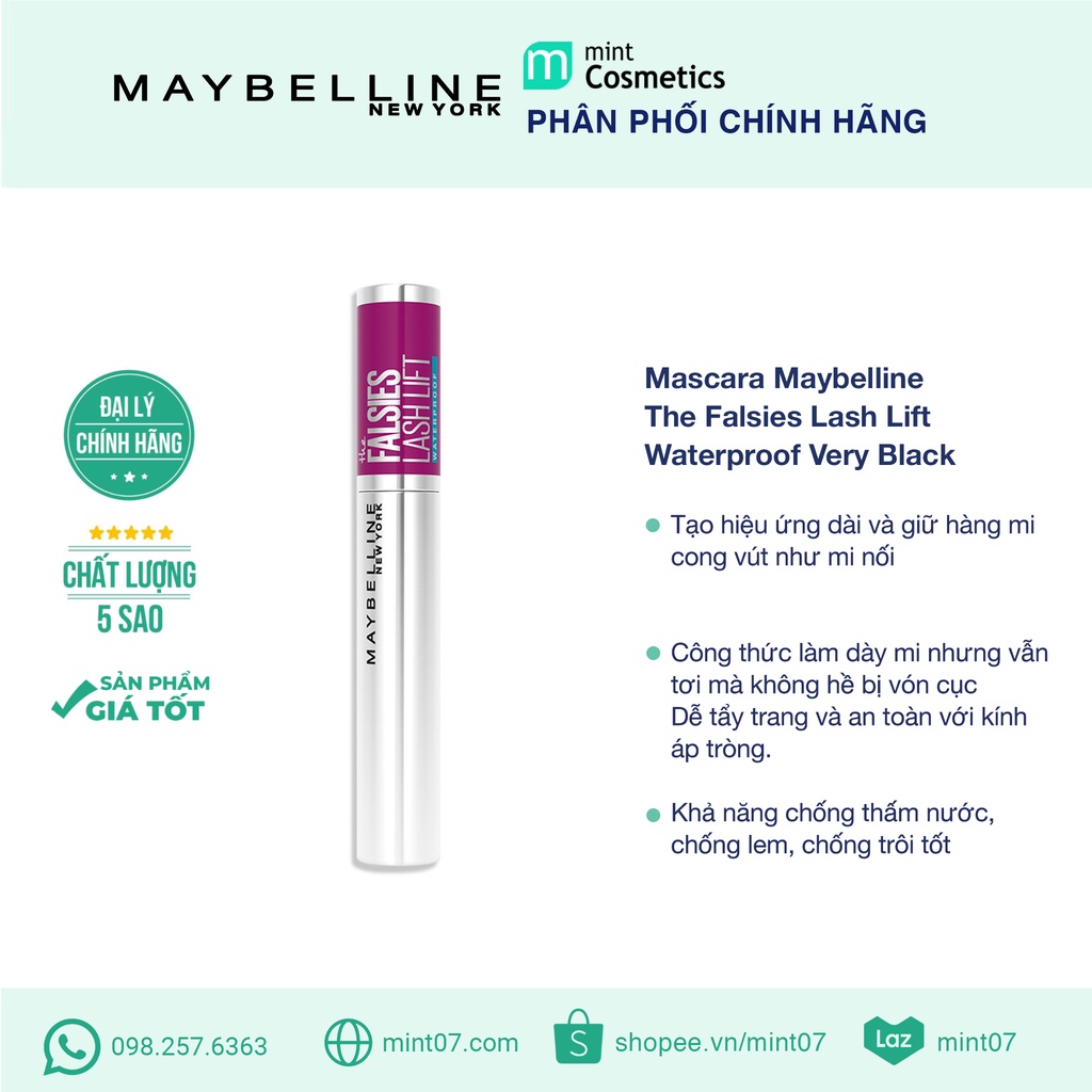 Chuốt Mi Mascara Maybelline The Falsies Lash Lift Waterproof Very Black