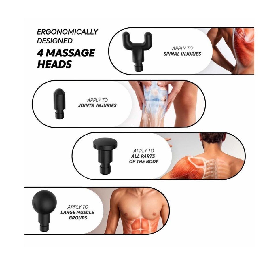 Súng Massage - Máy Mát xa Không Dây Trị Liệu Đau Nhức Toàn Thân Giảm Căng Cơ Nhật Bản FANSCIAL GUN Có 6 Chế Độ Massage