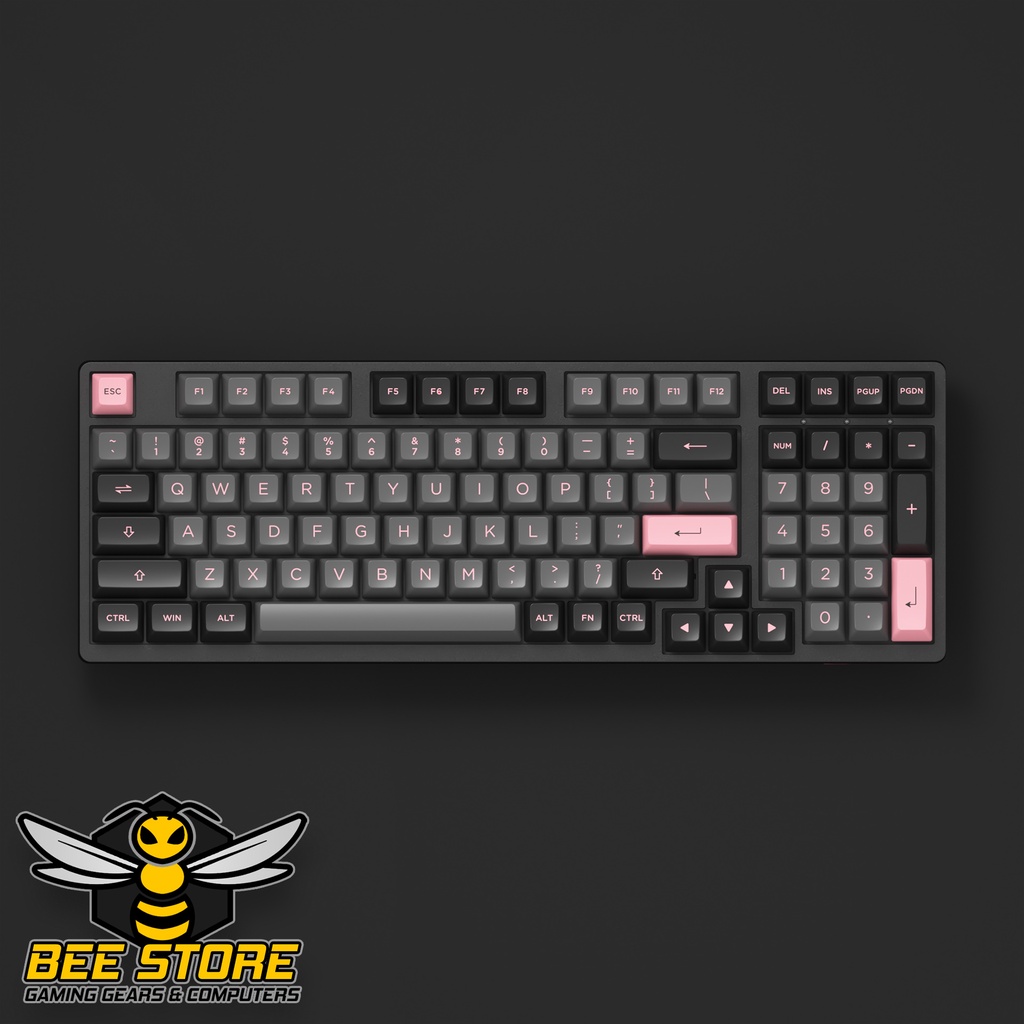 Bàn phím cơ AKKO 3098 Black Pink - Công nghệ Hotswap - Foam tiêu âm - Hàng chính hãng bảo hành 12 tháng