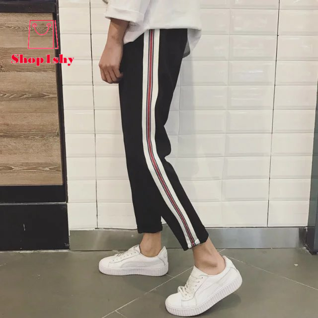 Quần Dài Thể Thao Ống Đứng Viền Sọc Đỏ Phong Cách Hàn Quốc Nam Tính | BigBuy360 - bigbuy360.vn