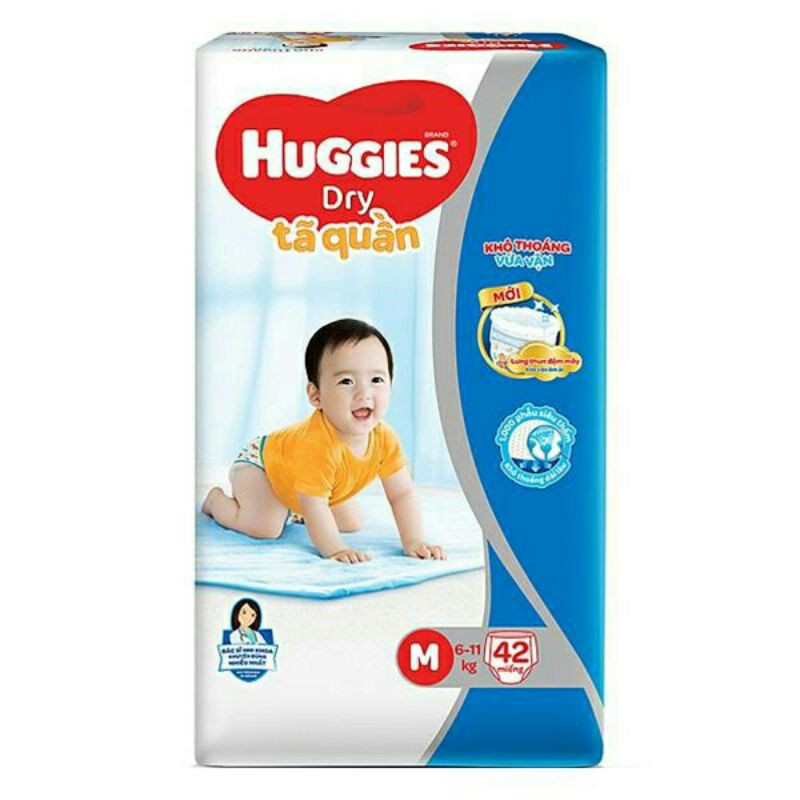 [TẶNG THÊM 4 Miếng] Tã Quần HUGGIES Size M-42 Miếng