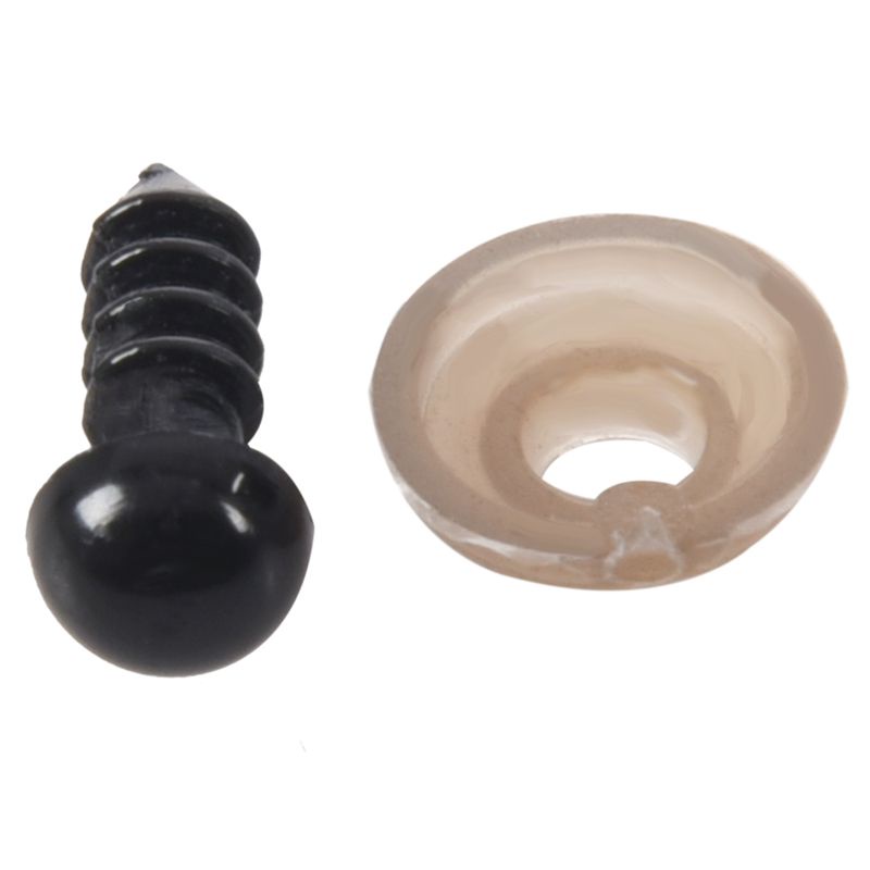 Set 100 Vòng Đệm Bằng Nhựa Màu Đen Kích Thước 6mm Cho Mắt Thú Nhồi Bông / Teddy