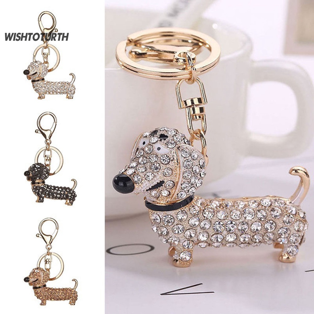 Móc Khóa Hình Chú Chó Dachshund Đính Đá Thời Trang