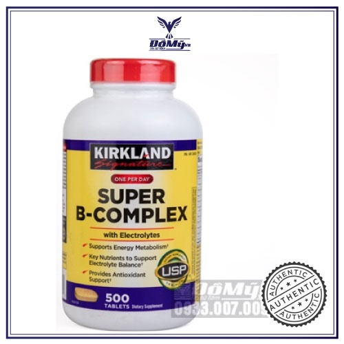 Viên uống bổ sung Vitamin tổng hợp Super B-Complex with Electrolytes Kirkland 500 viên