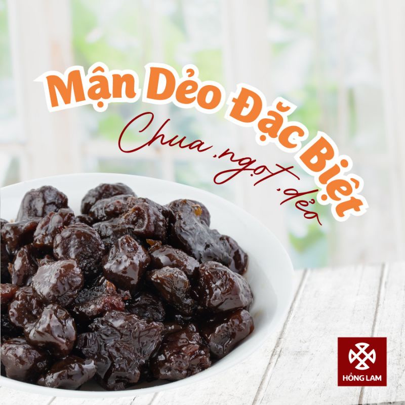 Mận dẻo đặc biệt - Ô mai Hồng Lam 11 hàng đường - hộp/ gói 200g/300g/500g