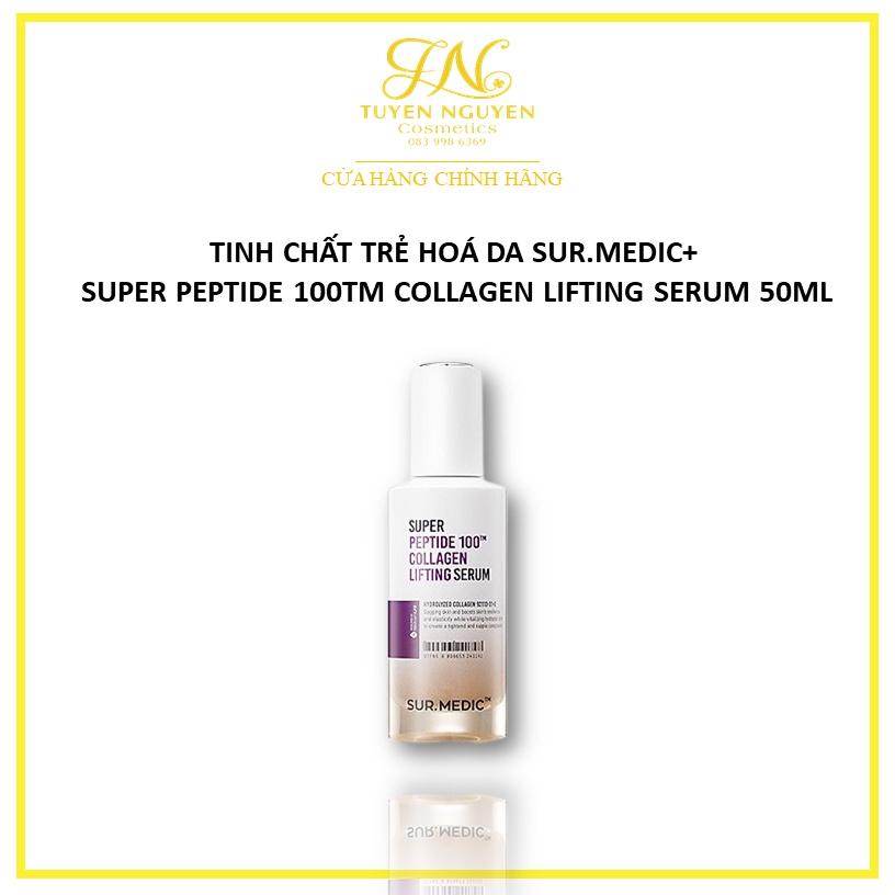 Tinh Chất Trẻ Hoá Da Sur.medic+ Super Peptide 100tm Collagen Lifting Serum 50ml