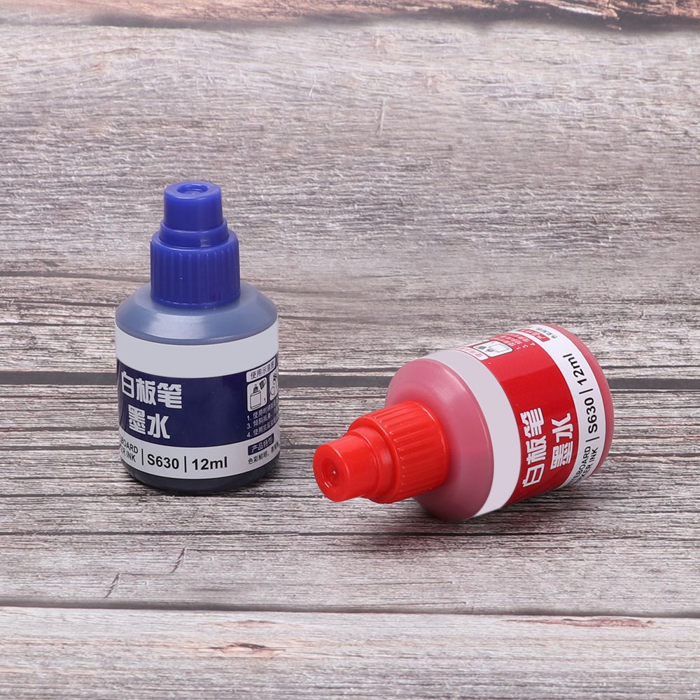Bình mực 12ml nhanh khô đổ đầy mực cho bút lông viết bảng trắng xóa được không độc hại nhiều màu sắc cho văn phòng