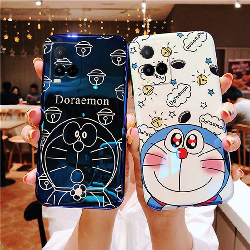 Ốp điện thoại họa tiết mèo máy hoạt hình xinh xắn cho Vivo Y21 Y21S Y33S