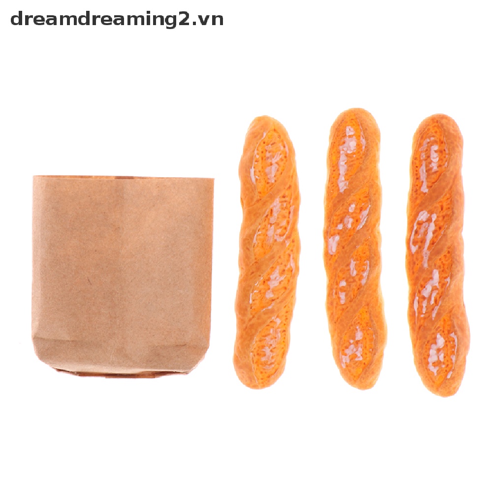 Mô hình bánh mì thu nhỏ dễ thương tỉ lệ 1:12 dành cho nhà búp bê