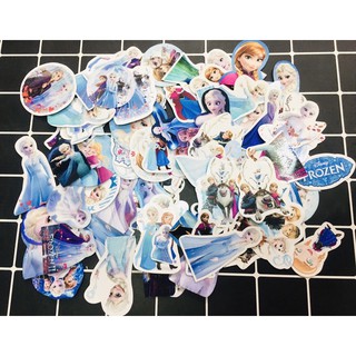 Sticker công chúa Elsa 30-60 cái ép lụa có đề can bóc dán