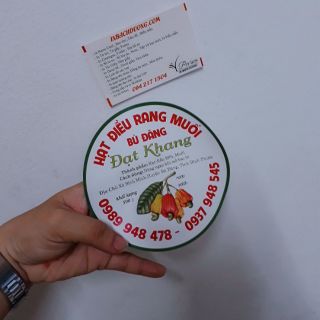In tem nhãn Hạt điều rang muối -In Bạch Dương
