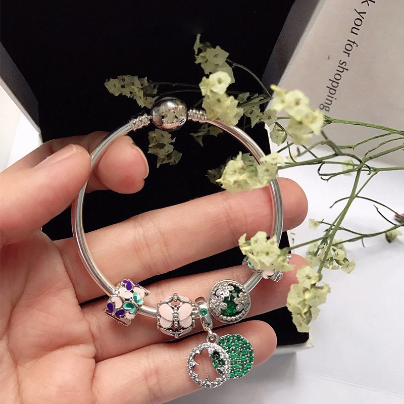 Vòng Tay Bạc S925 Pandora Cỏ Bốn Lá Xanh ZT0287 Thời Trang A3 #Cửa Hàng HG3YT566R5 66 CI686 # HG3YT566R5
