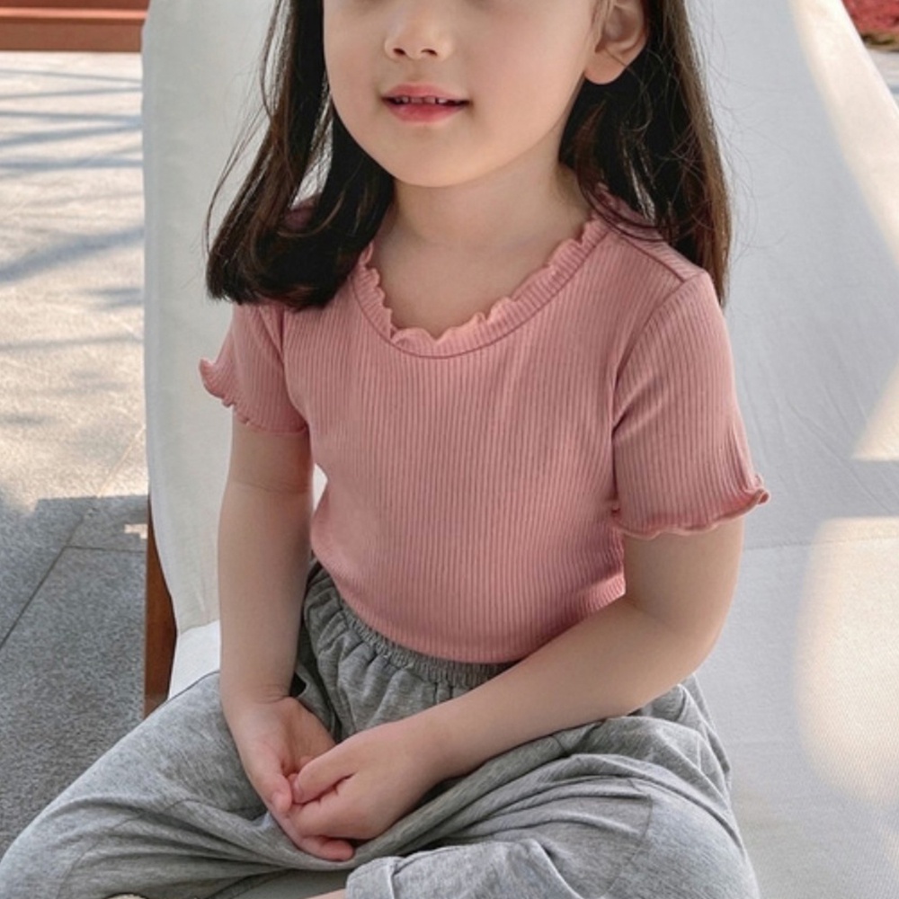 áo thun nữ cho bé gái Tròn Chất Liệu Co Giãn Thoải Mái Thời Trang Mùa Hè