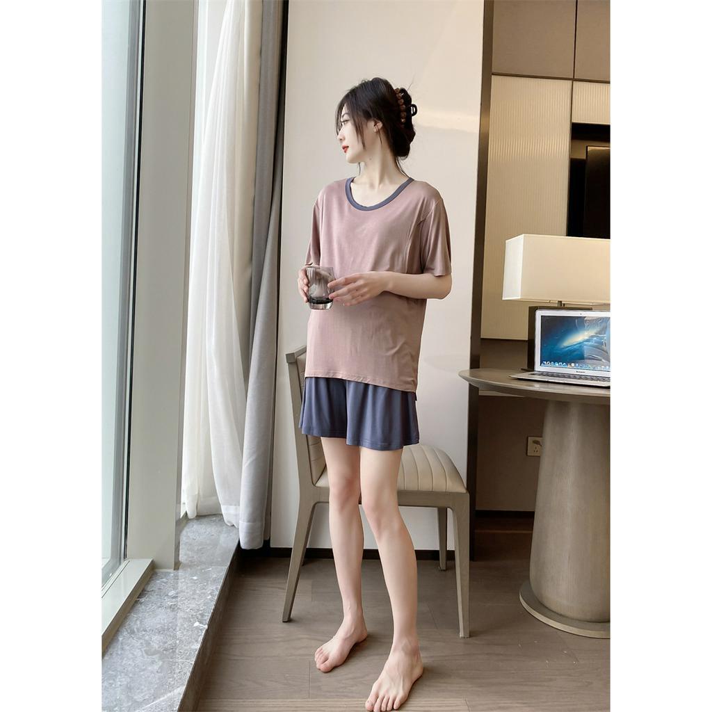 Đồ bộ bầu mùa hè và sau sinh cho con bú đồ bộ bà bầu cotton modal siêu mềm thoáng mát cao cấp mới mùa hè
