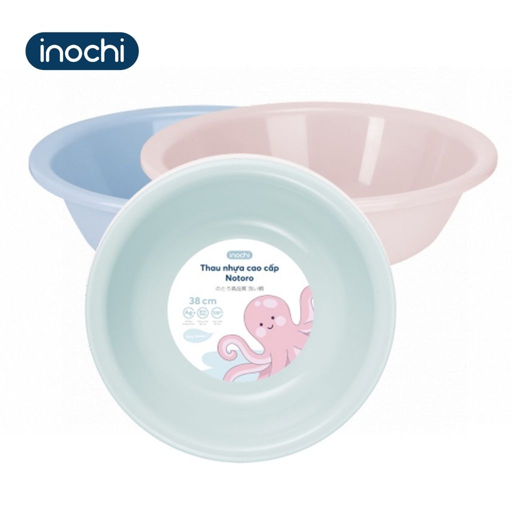 Chậu Rửa Mặt Cho Bé INOCHI Notoro Nhật Bản 38cm, Chất Liệu Nhựa Cao Cấp Kháng Khuẩn Bảo Vệ Sức Khoẻ