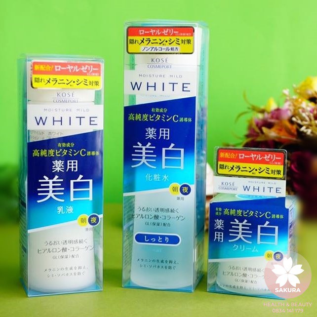 BỘ 3 DƯỠNG ẨM TRẮNG DA KOSE VITAMIN C MOISTURE MILD WHITE