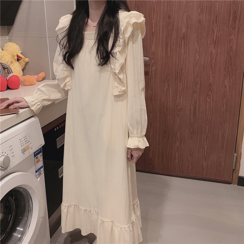 Váy Ngủ Nữ ✨HÀNG CÓ SẴN✨ Đầm Ngủ Mặc Nhà Nữ Dài Tay Thu Đông Thời Trang Hàn Quốc Dễ Thương