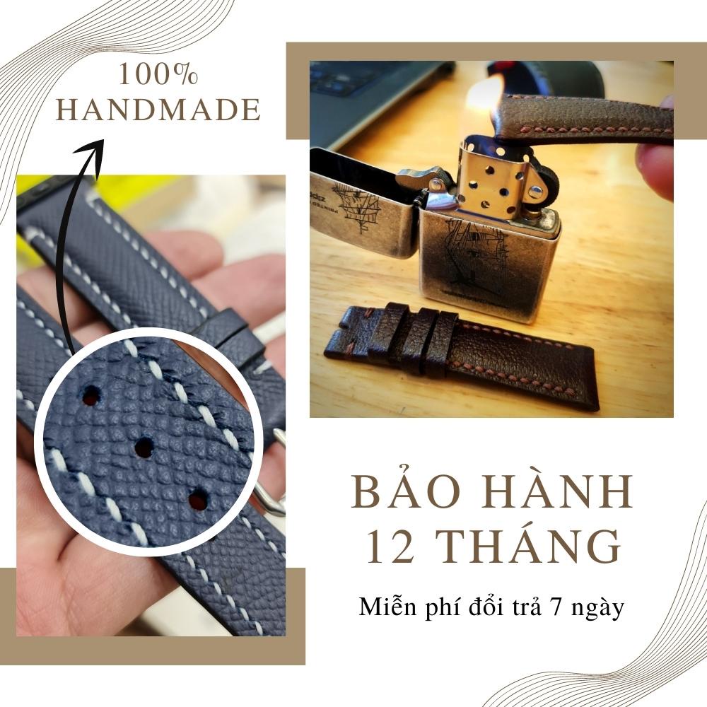 Dây da đồng hồ Vnstrap 18mm 20mm 22mm handmade da bò sáp đeo đồng hồ gia xịn cao cấp đẹp giá rẻ Fivestar