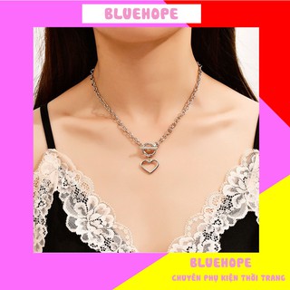 Vòng cổ dây chuyền nam nữ cá tính xích hình trái tim hàn quốc 2021 V09