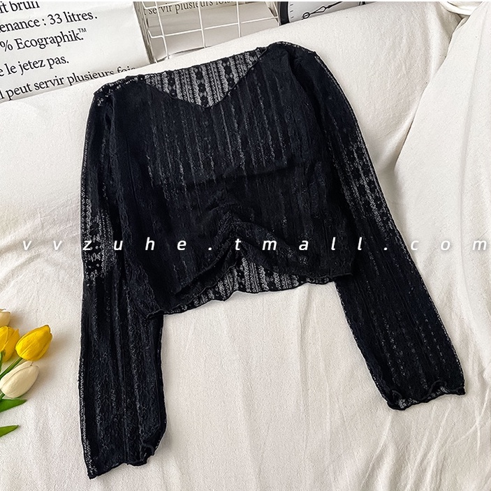 NUZIRO Áo kiểu  dáng ngắn chống nắng thời trang cho nữ với nhiều màu tuỳ chọn