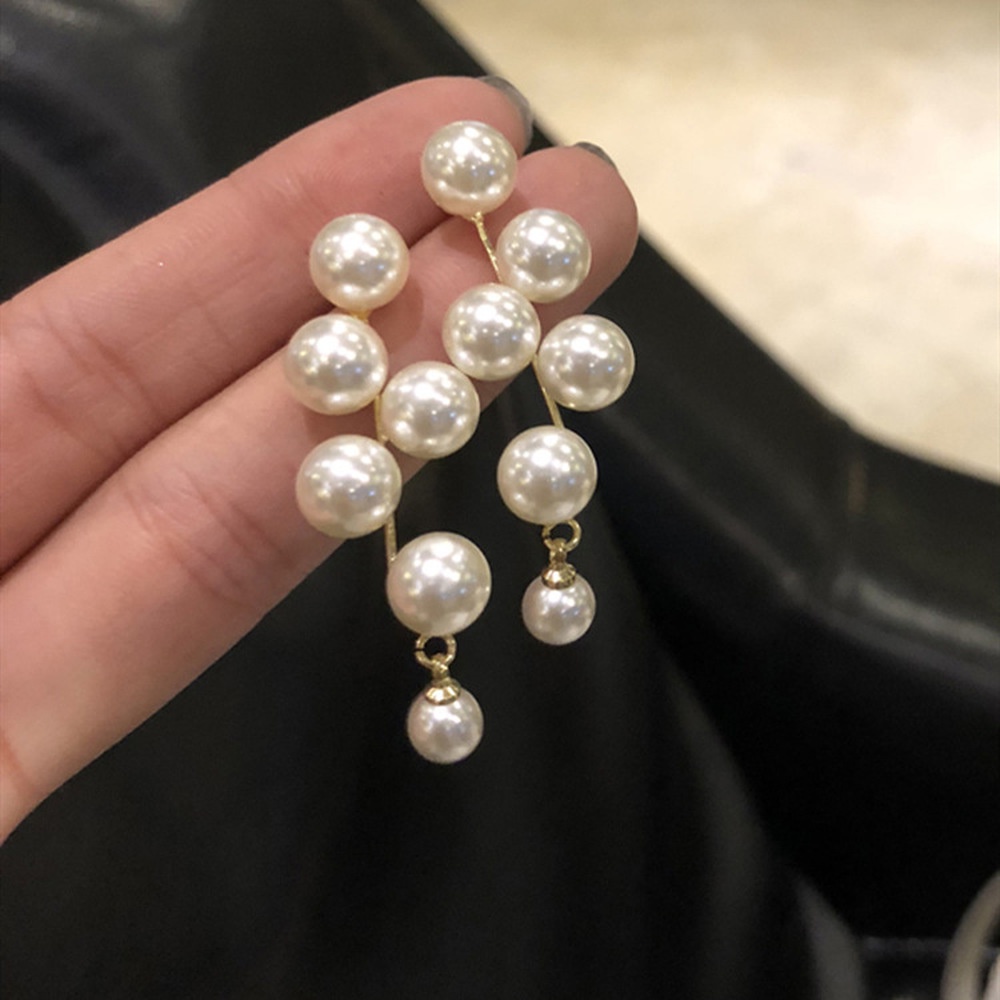 Bông Tai Đính Ngọc Trai Phong Cách Retro Thời Trang Cho Nữ