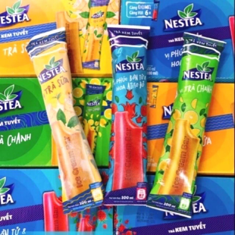 Hộp 6 Gói Trà Kem Tuyết Nestea Vị trà chanh/ Phúc bồn tử