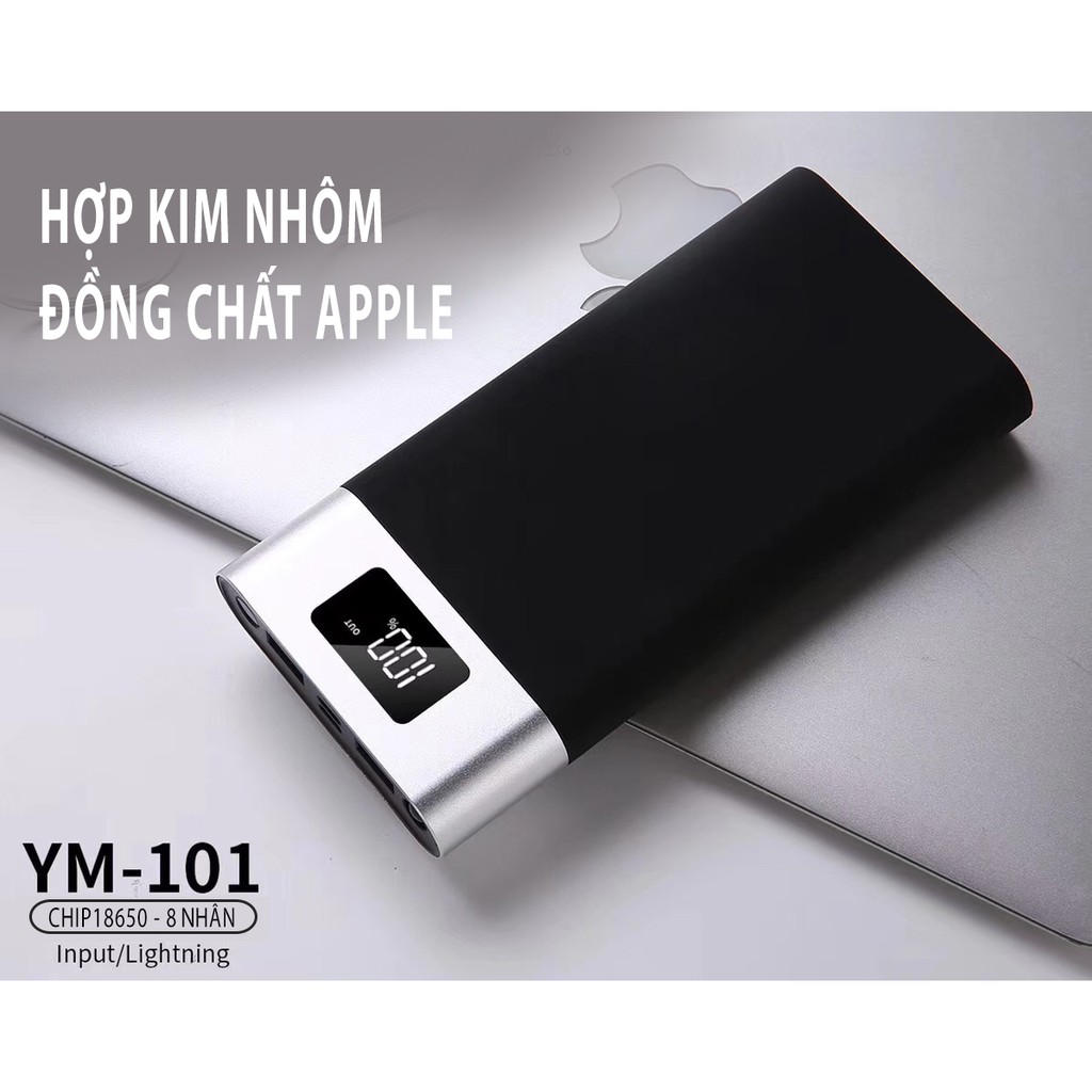 Pin Sạc Dự Phòng YM101 20000mAh Dung Lượng Khủng High speed sạc nhanh, Màn hình Đèn LEDLithium Polymer chí