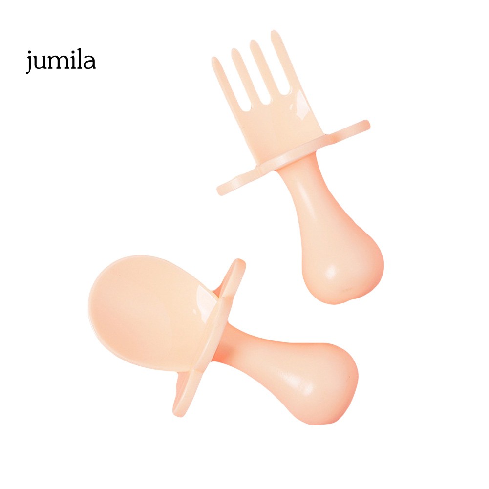 Bộ 2 Muỗng Nĩa Tay Cầm Ngắn Cho Bé