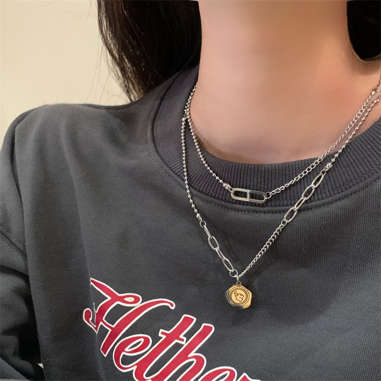 Dây Chuyền Sợi Xích Hai Lớp Ánh Sáng Sang Trọng Thời Trang 2022 Cho Nữ