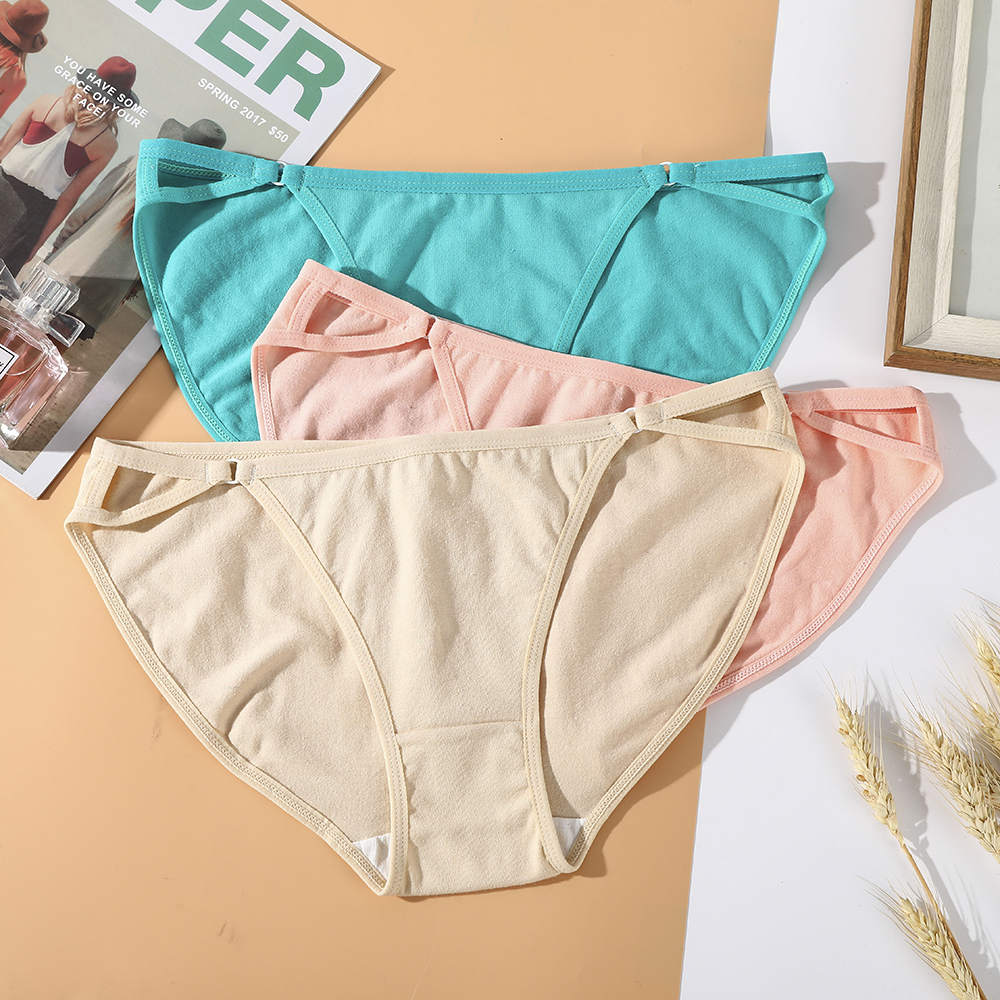 Quần lót AIJOLEN lưng thấp kiểu rỗng từ cotton nguyên chất thoáng khí thoải mái quyến rũ dành cho nữ